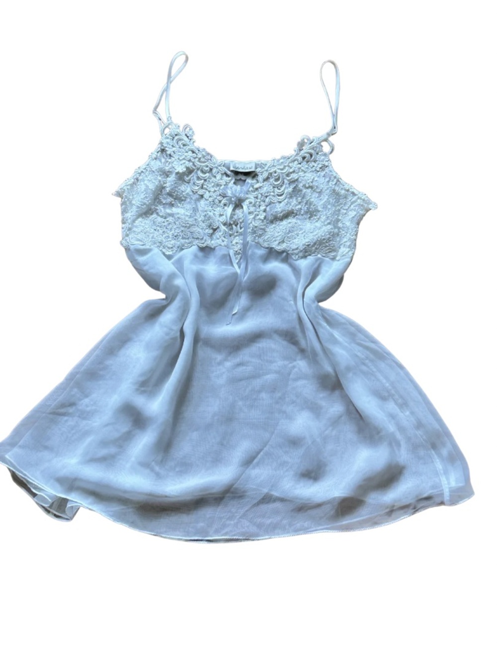 Cacique White Lace-Trim Chemise Slip